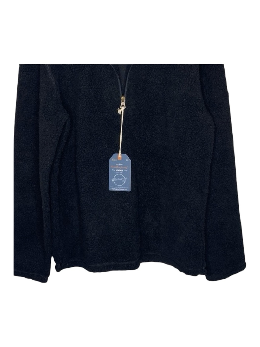 new Weatherproof ๐ Vegan Sherpa 1/4 Zip Pullover Sweatee Sweatshirt ๐ Black - Picture 4 of 16